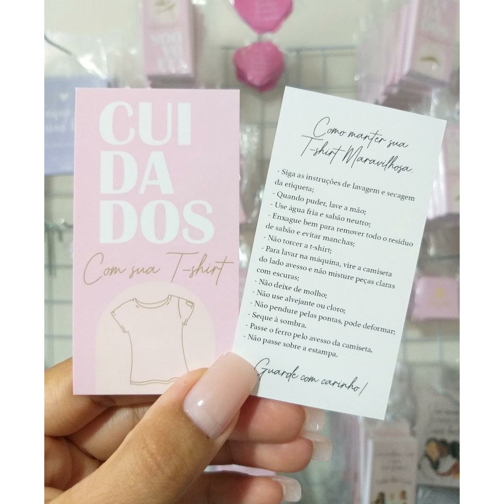100/50uni Cartão de cuidados com T-shirt - tag de cuidados - Pronta entrega em Oferta na Shopee