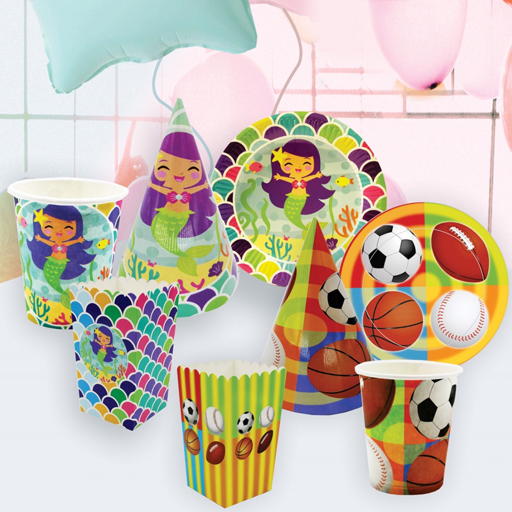 Descartáveis P/Festa Infantil 32 Itens Prato Copo Chapéu em Oferta na Shopee