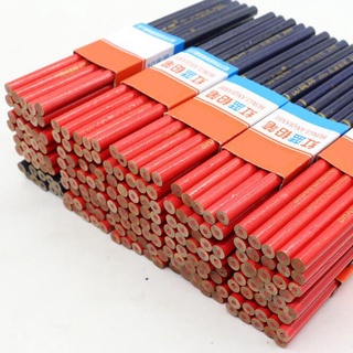 10pç De Duas Cores Azul E Vermelho Linha Redonda Lápis Para Escritório/Desenho/Escrita/Caneta Marcadora Engenheiro De Madeira