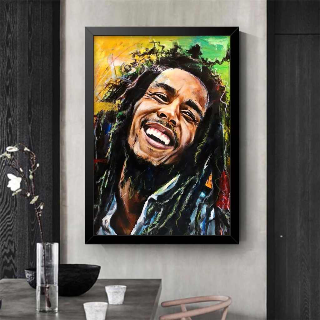 Quadro Decorativo Bob Marley Grafitado - Pop Arte Decoração Sala, Quarto, Escritório