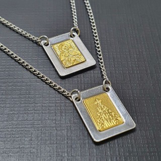 Escapulário Aço Inoxidável Corrente De Pescoço Com Imagem Da Nossa Senhora Aparecida e Coração De Jesus Escapulario Inox em Oferta na Shopee