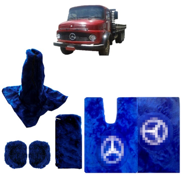 Kit Tapete de Chinil + Capa de Câmbio e Pedal Caminhão MB 1113