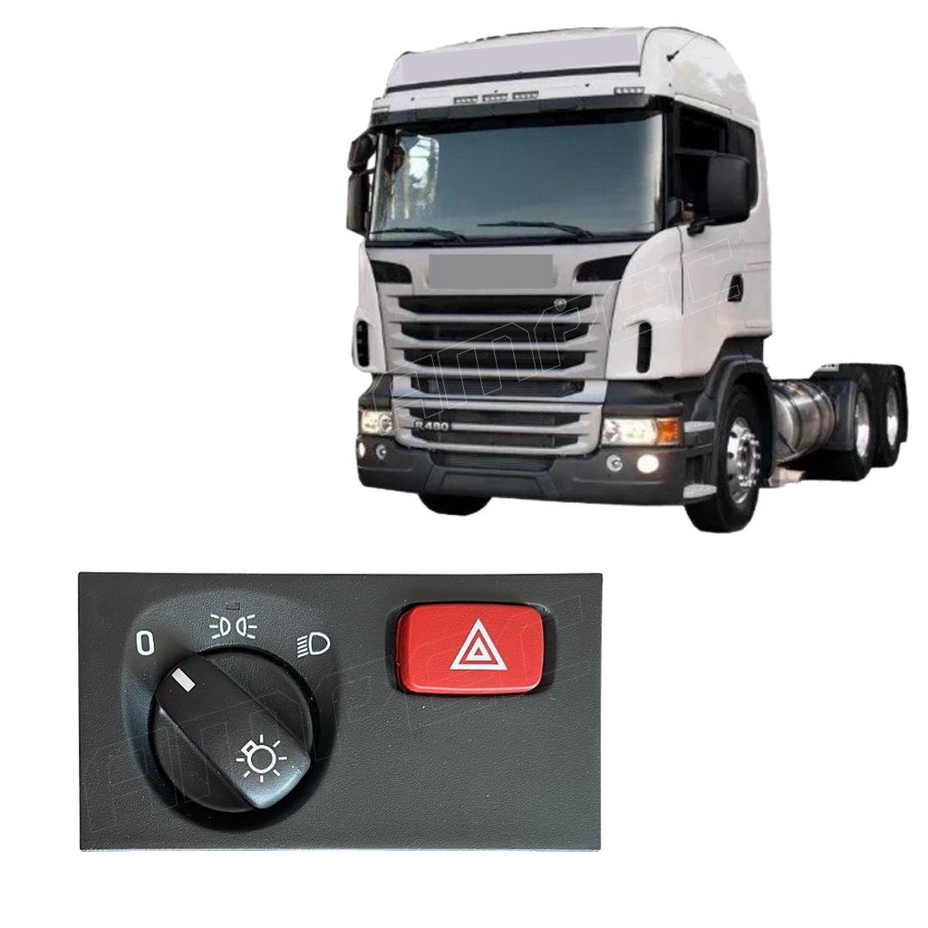 Interruptor Luz Farol Pisca Alerta Compatível com Scania Serie 5 S5 PGR