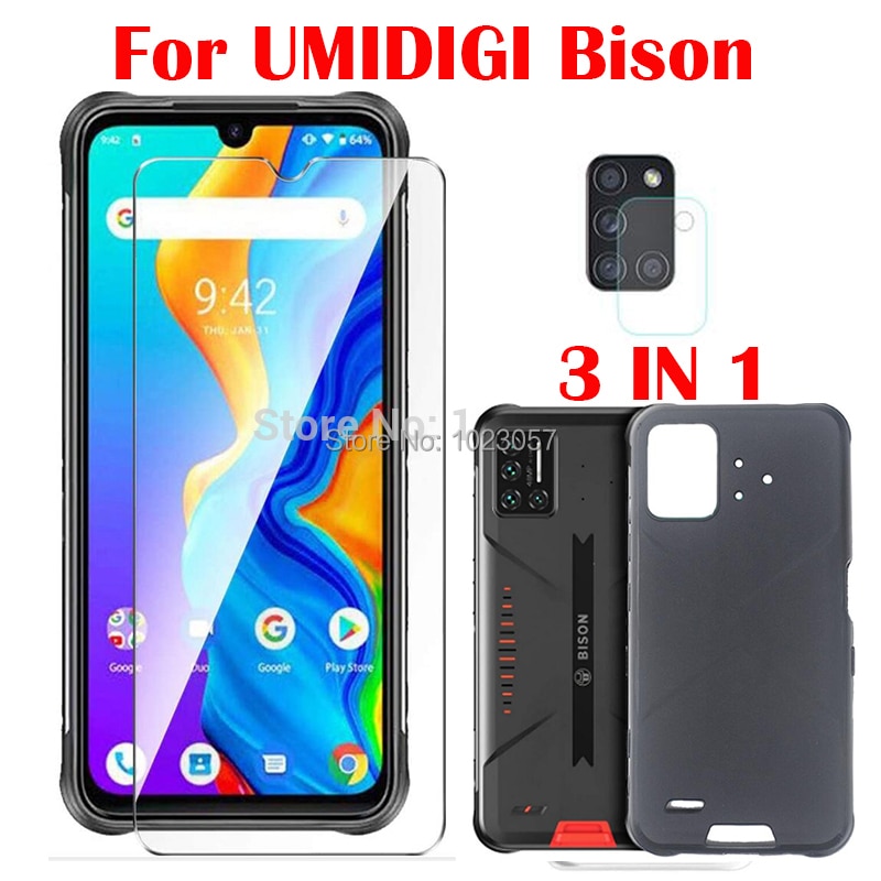 Capa Macia 3 Em 1 + Vidro Temperado Para Câmera UMIDIGI BISON IP68/IP69K 6.3 Protetor De Tela GT2 Pro X10S X10G X10 A11