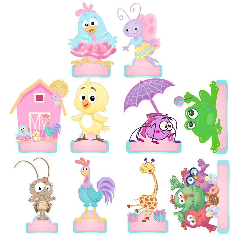 galinha pintadinha candy kit decoração de festa infantil 10 display de 20cm