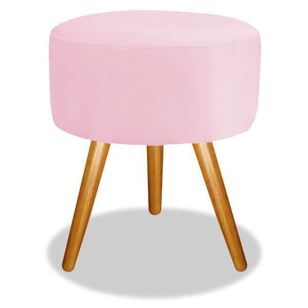 Puff Puf Pés Palito redonda para decoração de sala e quarto cores a escolha