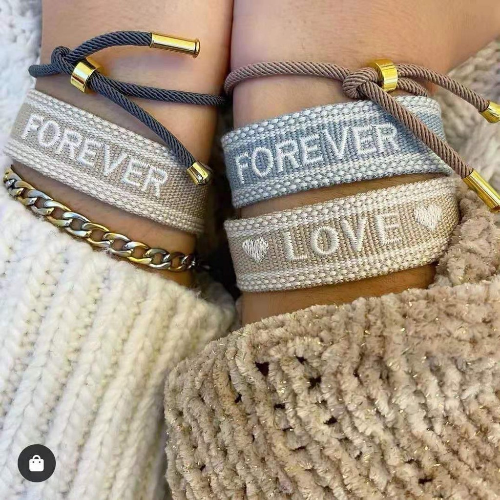 Pulseira Da Amizade Tecido Tecido Pulseiras De Lona Com Bordado Sorte Di @ @ Zen @ @ Do Melhor Presente Da Jóia Para As Mulheres Homens Adolescentes E Mãe
