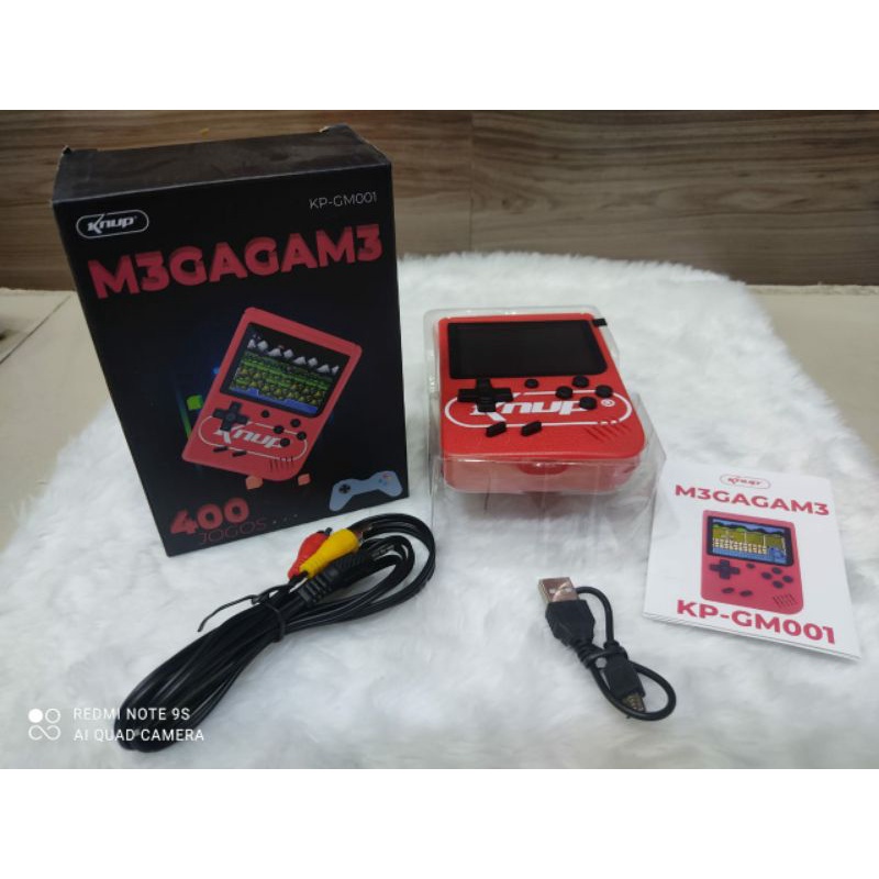 Mini Jogo M3GAGAM3 com 400 jogos Disponível nas cores Vermelha ou Preta modelo KP-GM001