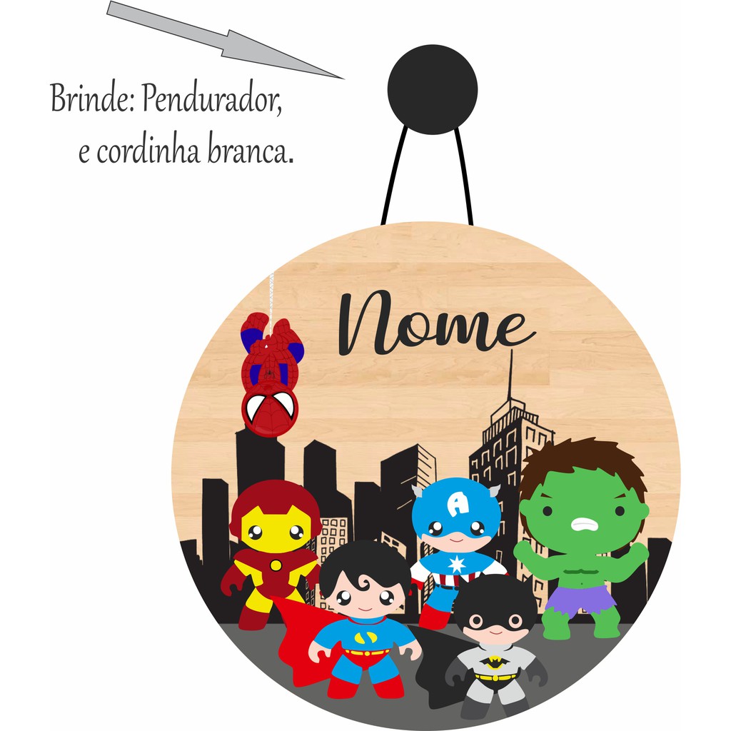 Enfeite Porta Maternidade 6mm Quarto Infantil Nome Bebe Tema Marvel Shopee Brasil
