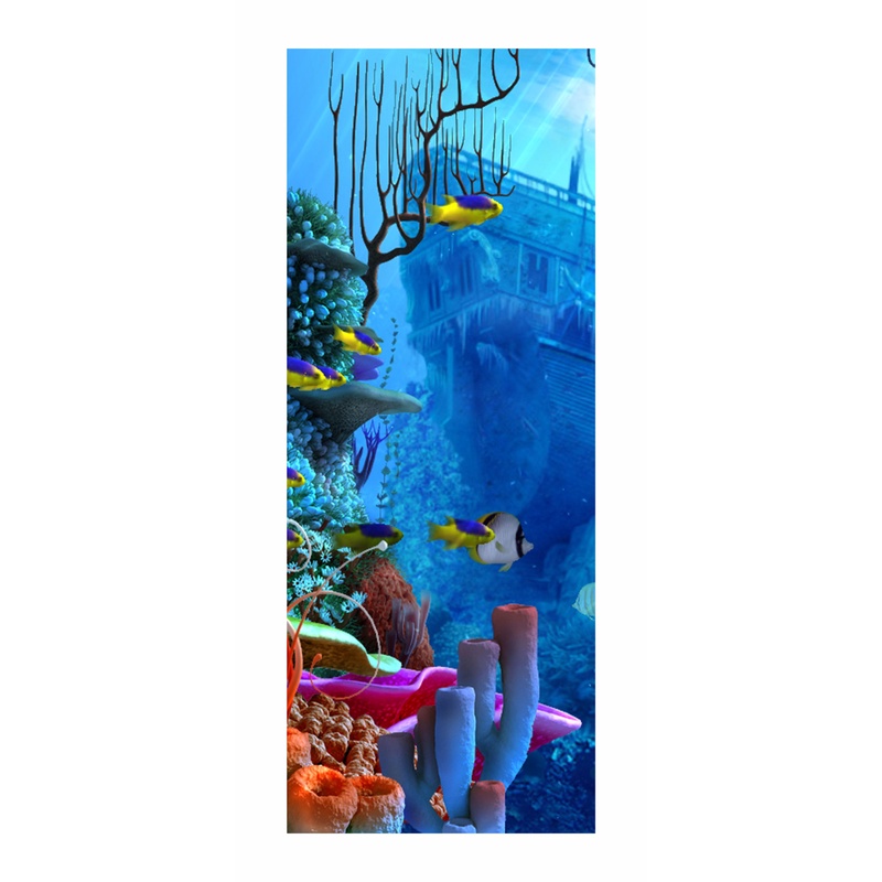 Adesivo Para Porta Fundo Do Mar Navio Naufragado Mod. 275