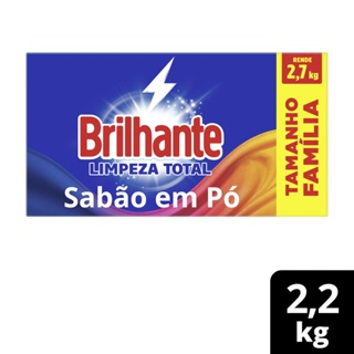 Lava Roupas em Pó Brilhante Roupas Brancas e Coloridas Limpeza Total 2,2kg em Oferta na Shopee