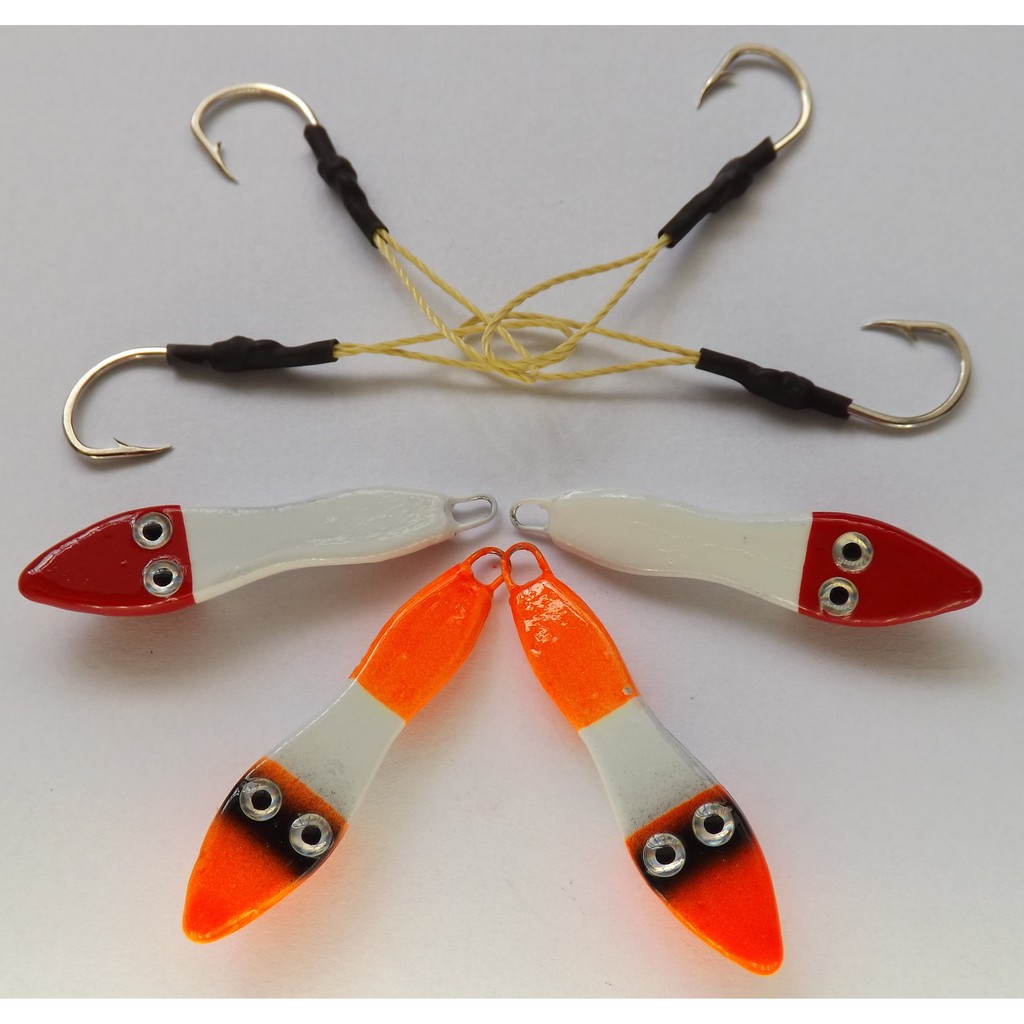 Isca artificial Jumping jig sapinho 20 g. 4 un. + 8 sup. hook