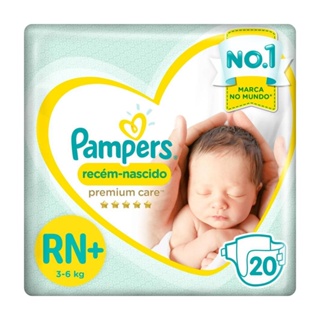 Fralda Pampers Premium Care RN+ 20 Unidades em Oferta na Shopee