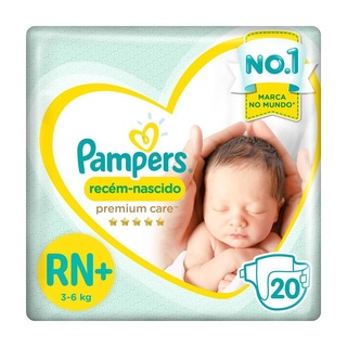 Fraldas Pampers Recém-Nascido Premium Care RN+ 20 Unidades