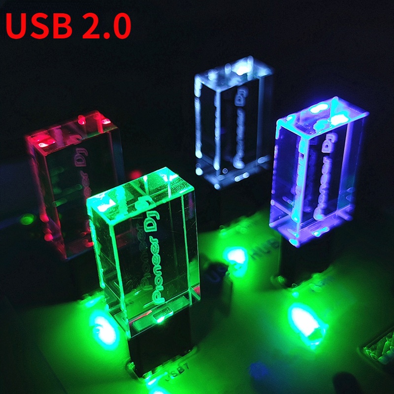 USB 2.0 De Alta Velocidade De Leitura Escrita Colorida Levou Luz Dj Pen Drive premium 4GB 8GB 16GB 32GB 64GB 128GB