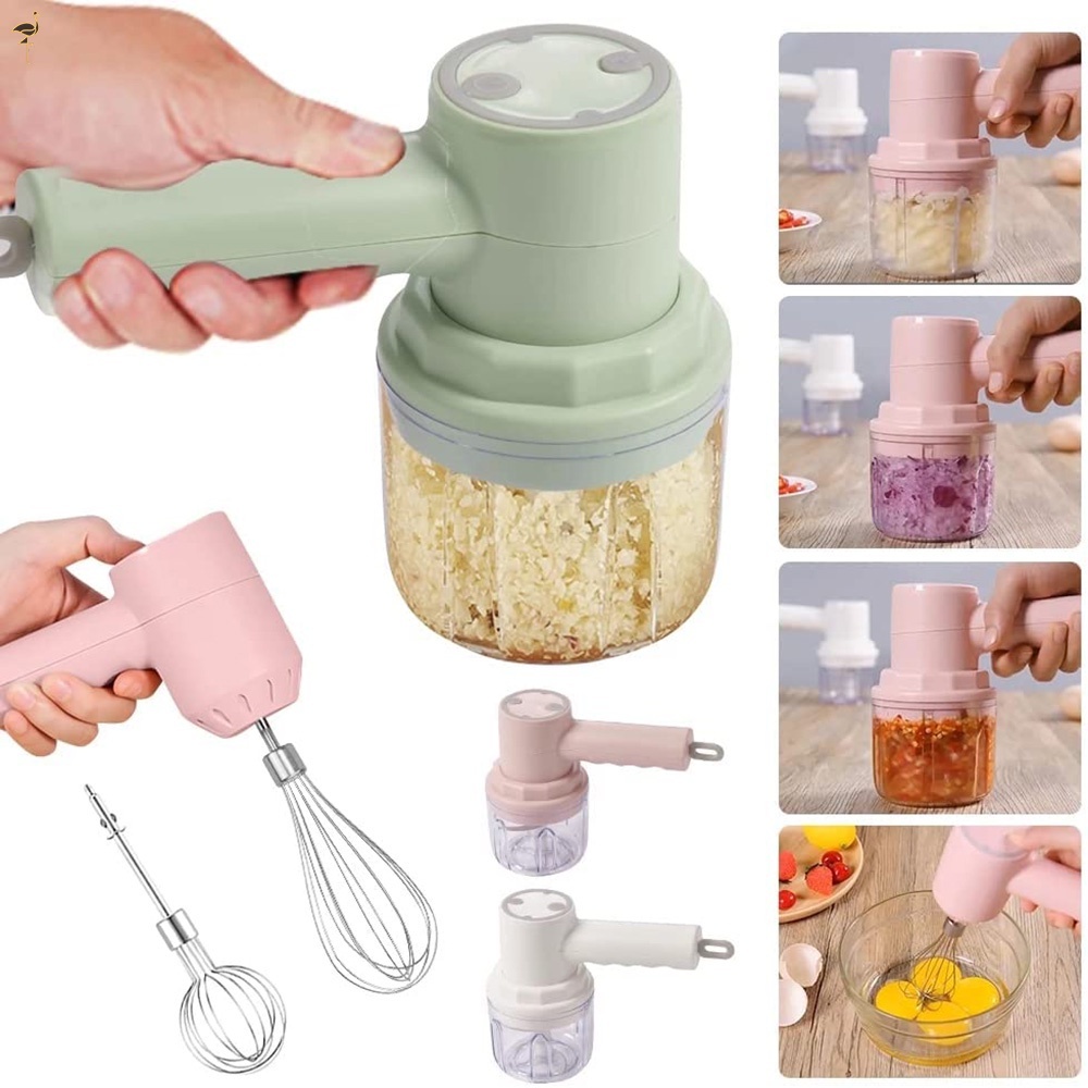 Batedor De Creme Triturador De Alho Elétrico Sem Fio De 250 ml USB  Recarregável Misturador De Alimentos Para Frutas Vegetais | Shopee Brasil