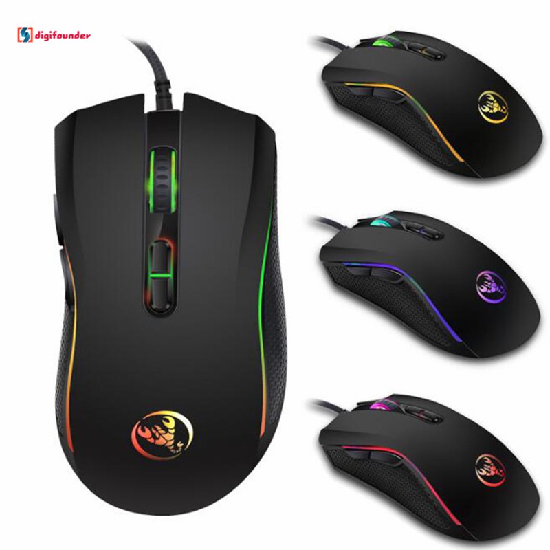 3200DPI Usb Com Fio Pc Computador Gaming Mouse 7 Botões Led Óptico Gamer Play Mice