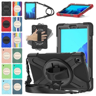 Para Samsung Galaxy Tab A7 Lite 8.7 " SM-T220 T225 Rotação Do Suporte Pesado Capa Rígida Cabo Anti-Impacto + Alça De Ombro
