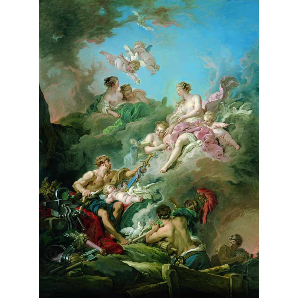 Vênus na Forja de Vulcan (1769) - François Boucher - Tela Canvas Para Quadro