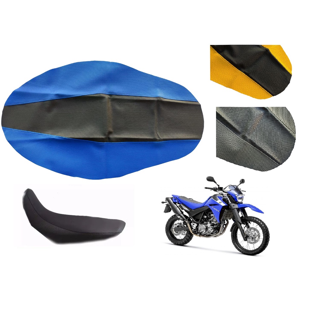 Capa Do Banco Yamaha Xt 660 Modelo Original De 05 A 19 - Preta / Amarela / Azul / Antiderrapante