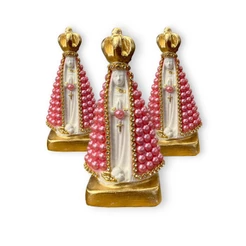 Imagem Nossa Senhora Aparecida Rosa 11cm Gesso