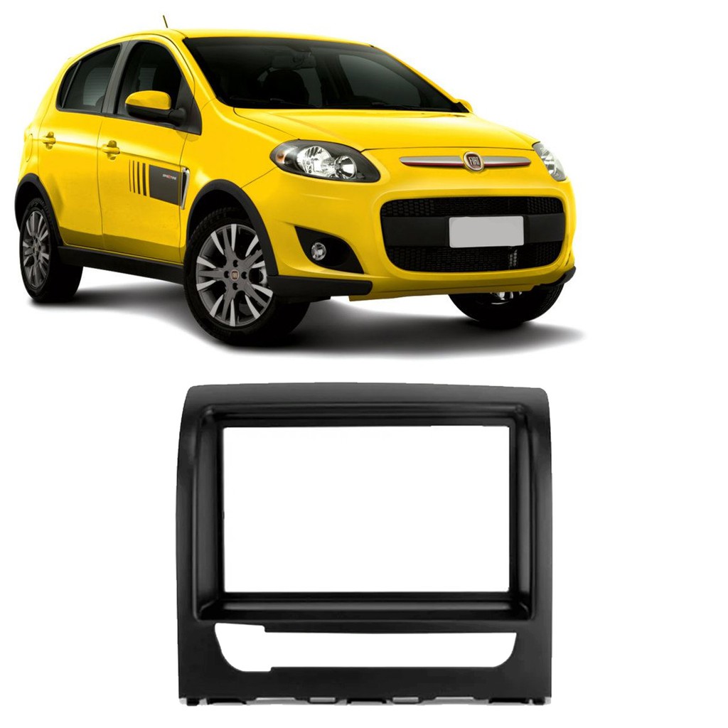 Moldura 2 Din - Fiat Palio, Strada, Idea, Weekend 2014/... - Japonês/Chinês - Preto em Oferta na Shopee