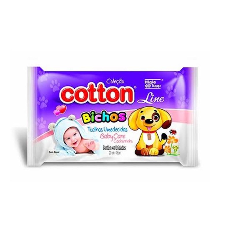Kit 12 Pacotes Toalhas Umedecidas Cotton C/ 48un