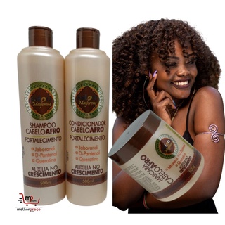 Kit Afro Salon Maycrene Crescimento e Fortalecimento com Jaborandi e D-Pantenol