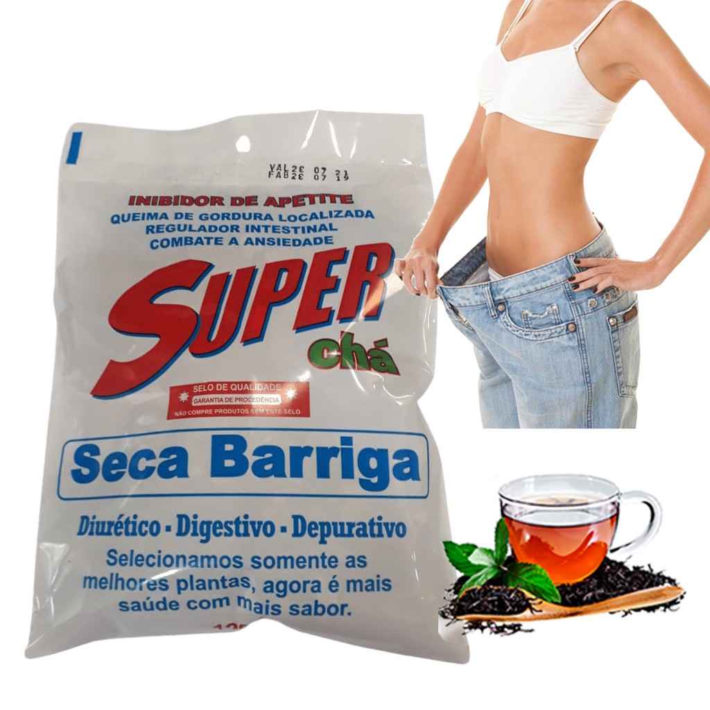 Super Chá Seca Barriga sb 120g Emagrecedor Queima Gordura Diurétil