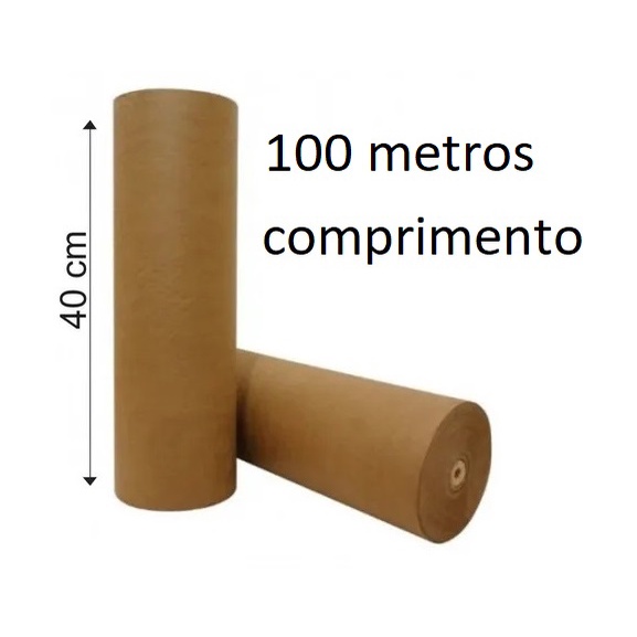 Rolo de Papel pardo 40cm largura por 100 metros de comprimento 80g ...