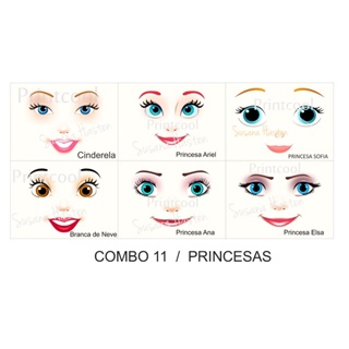 Rostinho, Olho Para Boneca De Pano, Papel Transfer Para Tecido Poliéster e Feltro, Princesas, Emília, Moranguinho. em Oferta na Shopee