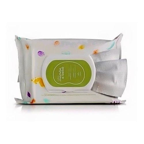 Lenço Umedecido Mamãe e Bebê Natura  com Fragrância  (50 Folhas)
