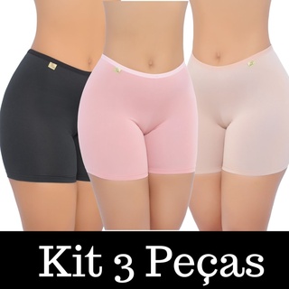 Kit 3 Anagua Shortinho Segunda Pele Calcinha Modeladora Short Intimo Lingerie LMF Store