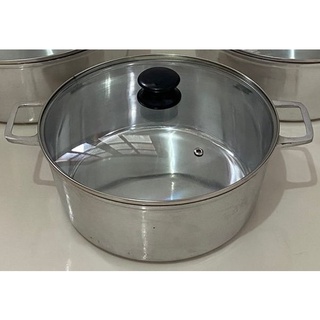 Panela Grande Tampa de Vidro Alumínio Grosso Fundido nº30 7L AI