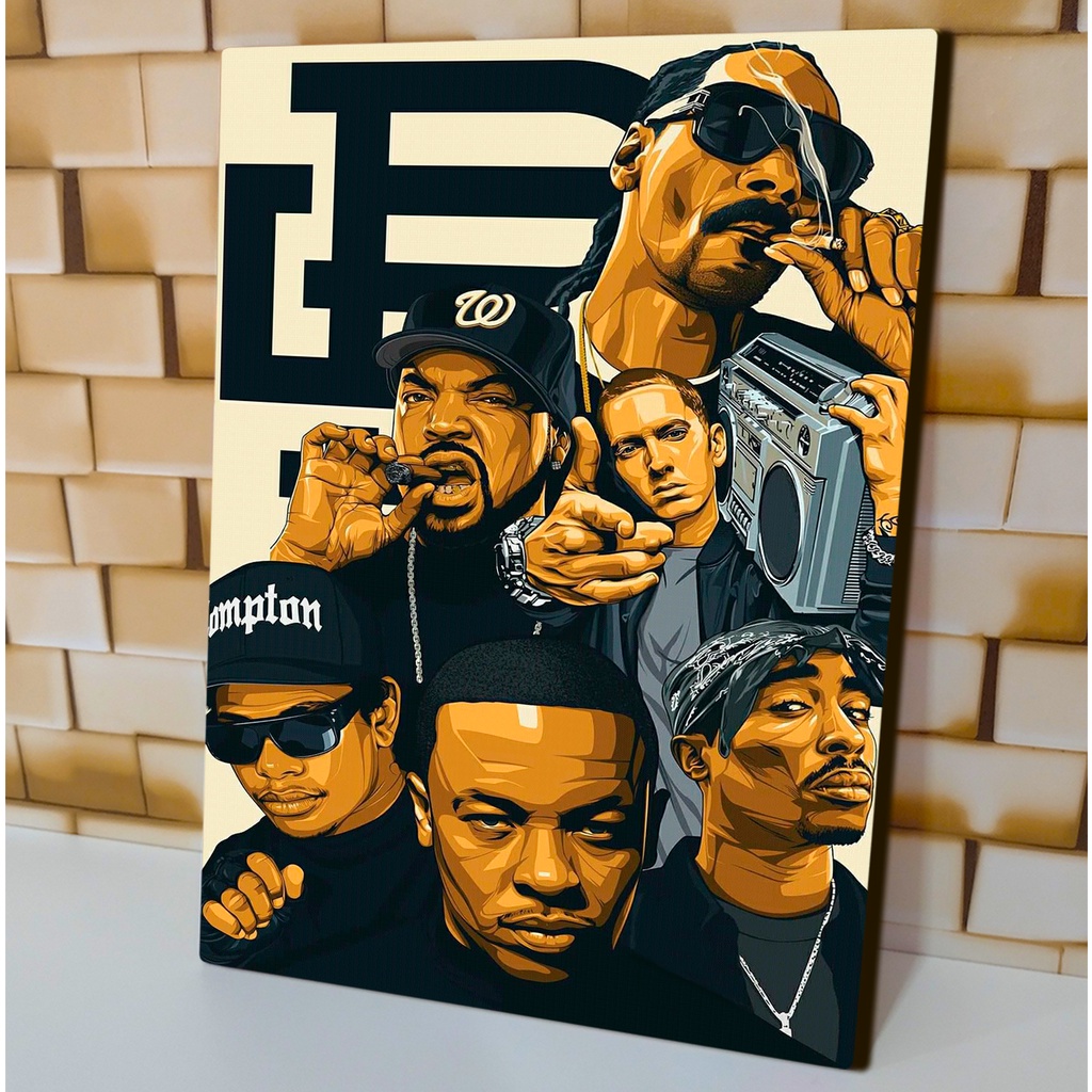 Quadro Decorativo Hip-Hop Cantores Poster Clássicos 28x20cm Alta Definição