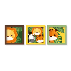 Quadro Moldura - Festa Safari 2 - 03 unidades - Rizzo