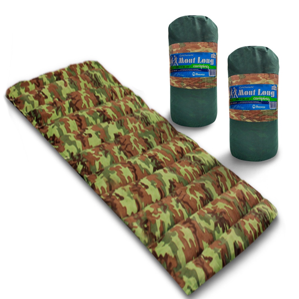 Kit 2 Colchonetes Acampamento Camping Solteiro Pesca Retiro Ginástica Mont Long 190X60cm