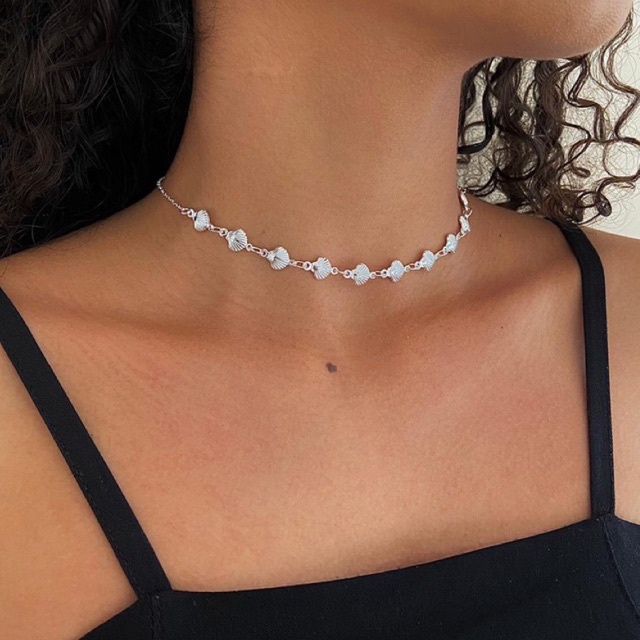 Gargantilha Choker Conchinha Conchas  A Prata 925 c/ Garantia