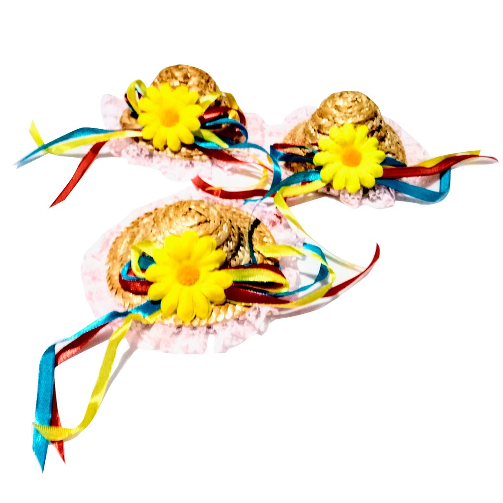 Mini Chapéu Festa Junina - Kit 3 Unidades