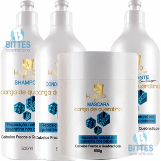 Kit Carga De Queratina Hábito Cosméticos Cauterização Produto profissional Cabelo