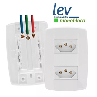 Tomada Dupla 10a Monobloco Lev Ilumi Fácil Instalação