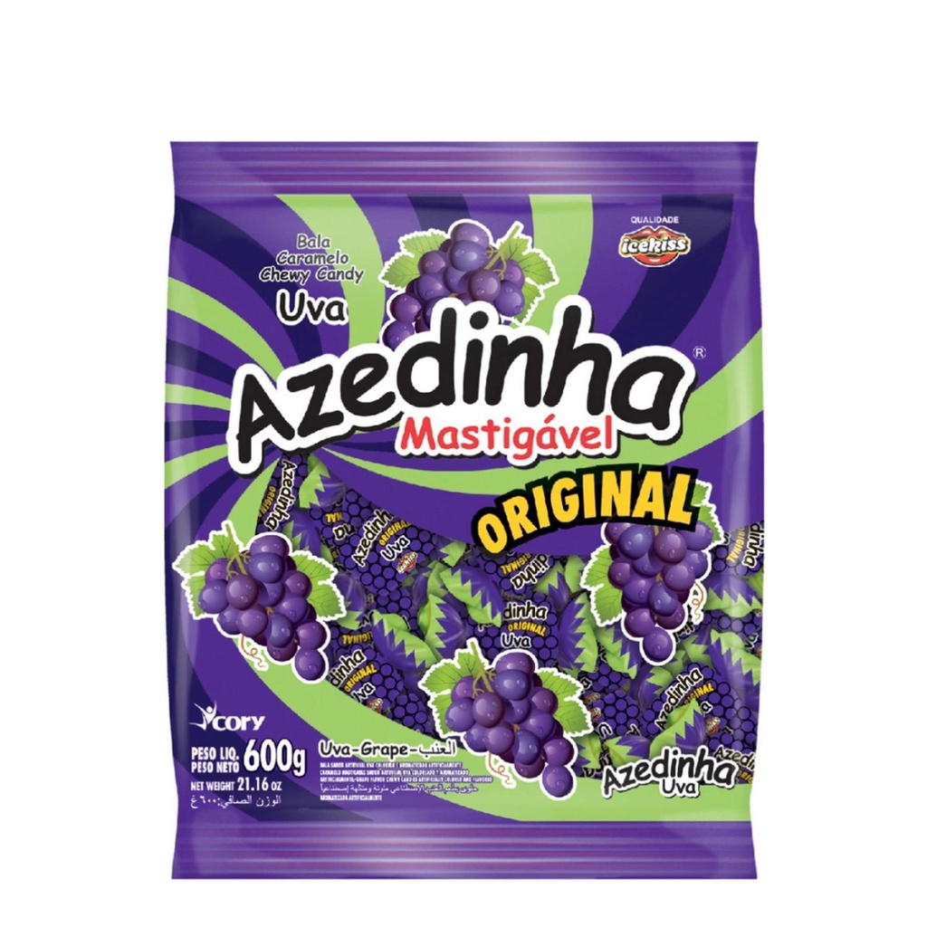 BALA AZEDINHA MASTIGÁVEL ICEKISS UVA 600G CORY