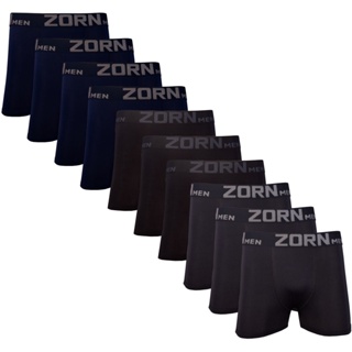 Kit 10 Cuecas Boxer Box Masculinas Microfibra Lisas Pretas em Oferta na Shopee