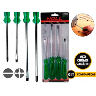 Jogo De Chaves De Fenda E Phillips 4 Peças Aço Cromo Vanadio em Oferta na Shopee