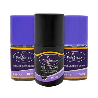 Alongamento de unhas Preparadores e Gel base Piu Bella