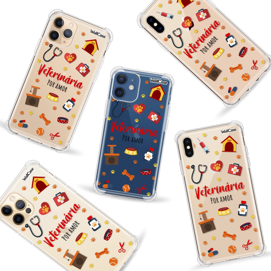 Capinha de Celular Transparente Cp26 Profissão Veterinária Para iPhone 5 6 7 8 11 12 13 14 15 16E 17 Se Xr Xs Pro Max