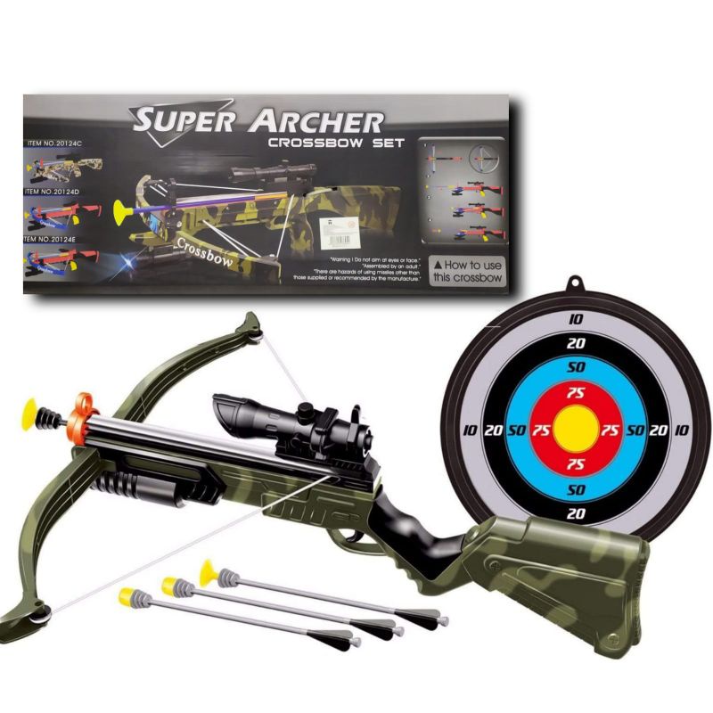 Besta Crossbow Infantil Lancadora de dardos ventosas e Alvo + Luneta, Lanterna URBN-TOYS