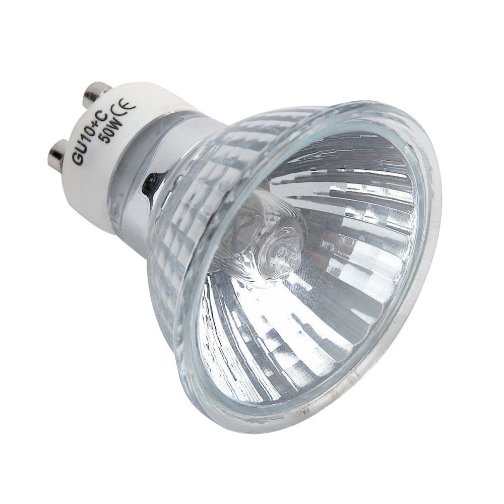 1x Lâmpada Dicroica Mr16 Halogena 127v 50w Bocal Gu10 Branca Quente 3000k Amarelada