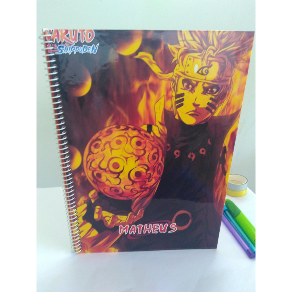 Caderno Personalizado Universitário de 1 Matéria Anime Naruto - Uzumaki Naruto