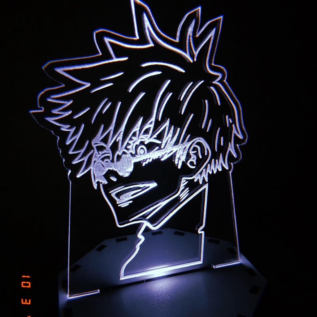 Luminária Led em Acrílico Gojo Satoru Anime Jujutsu Kaisen - Led Branco ...